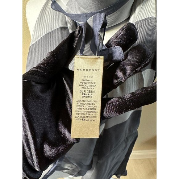 Burberry Silk Mega Check Scarf - Picture 3 of 5